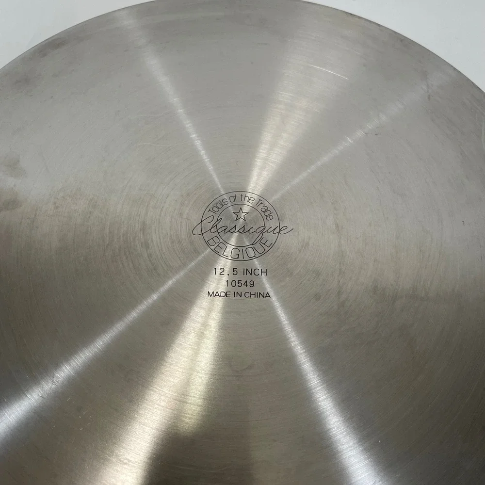 Belgique Classique 12.5 Inch Stainless Steel Everyday Pan Skillet Dome Lid 10549